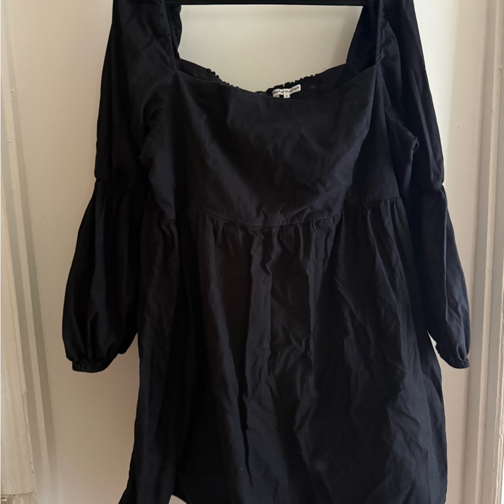 Reformation - Organic Cotton - Black Long Sleeve Dress